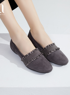 BAKERLOO简约百搭乐福鞋女懒人一脚蹬鞋子平底单鞋女松紧女鞋