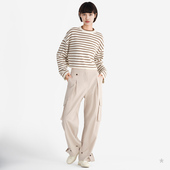 小着暖冬 飒飒自若 设计可调阔腿长裤 PA56 白浪灰色深褶工装