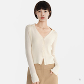 HB11 白色深 小着暖冬 领箱型精细羊毛针织开衫