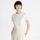 轻盈光泽 小着暖冬 含着灵感 恤 TEE8 白色小高领窄肩设计