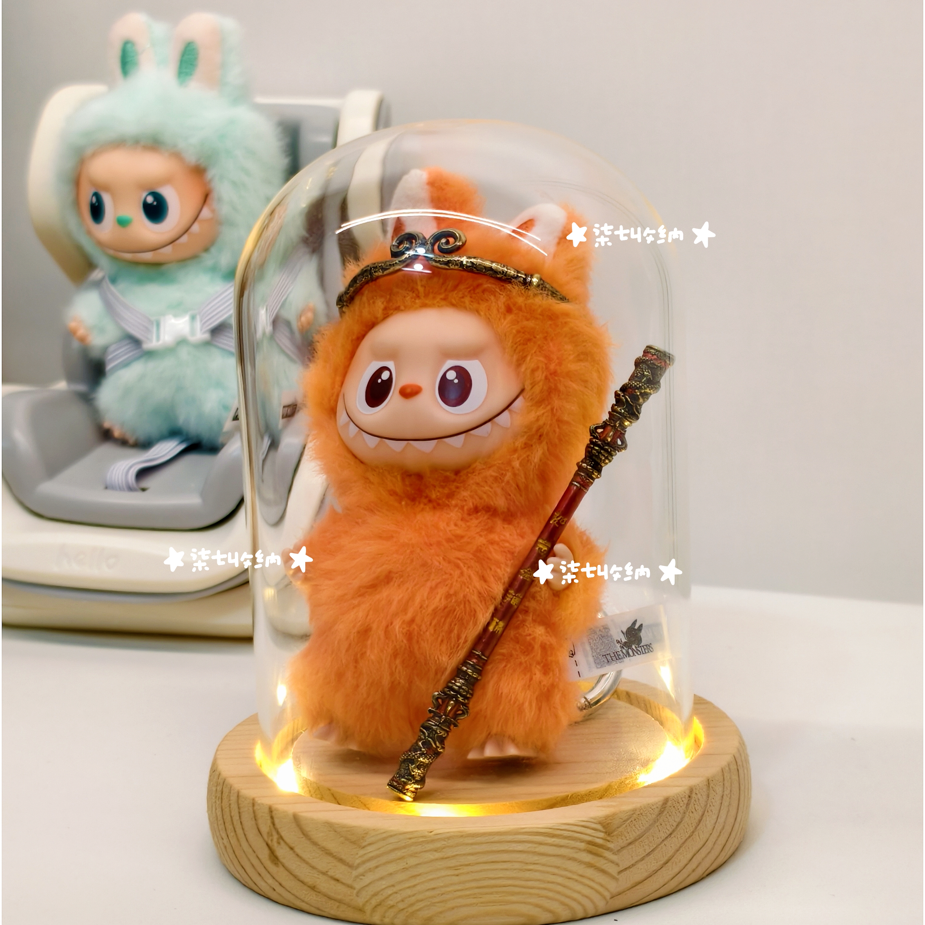 4代迷你小拉布布悟空娃衣套装美猴王盲盒展示心底密码labubu道具