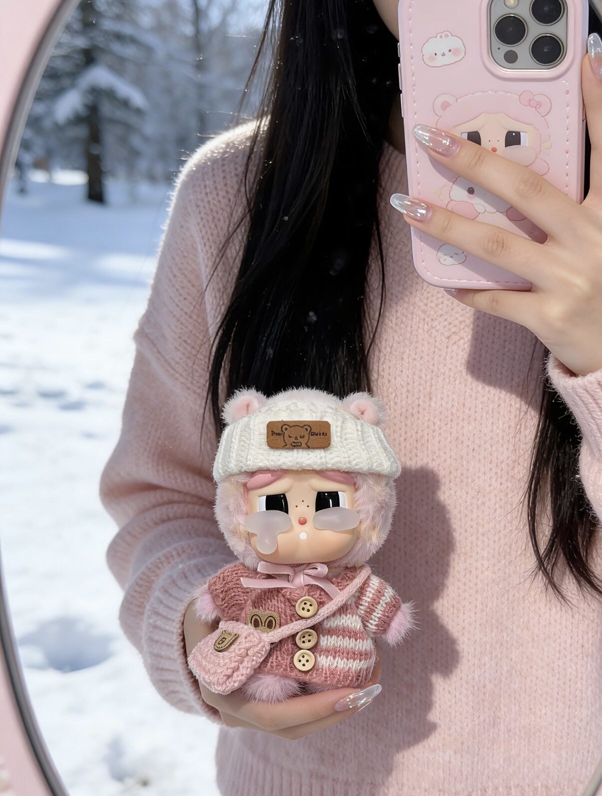 泡泡玛特crybaby幸福马娃衣马力全开系列搪胶毛绒10厘米哭娃套装