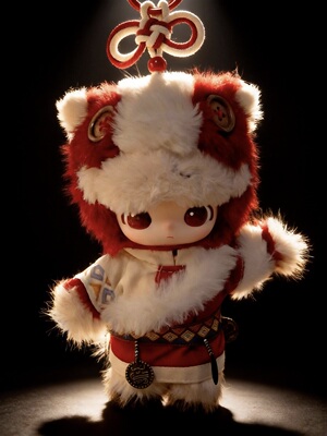 泡泡玛特马力全开新春10cm娃衣