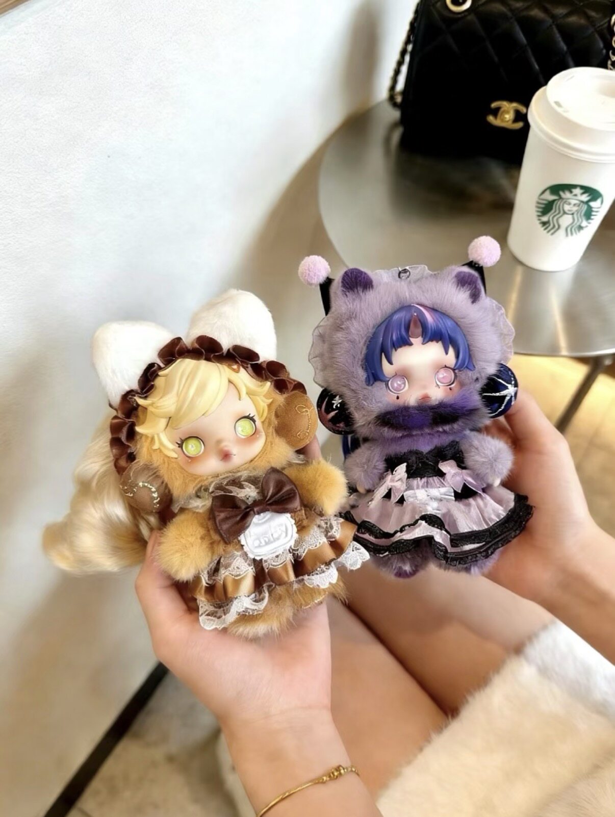 泡泡玛特新款sp小马宝莉苹果嘉儿娃衣搪胶10厘米紫悦珍奇毛绒换装