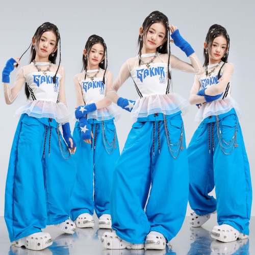 儿童爵士舞服装女童JAZZ走秀舞台装表演服幼儿女团舞蹈演出服夏季