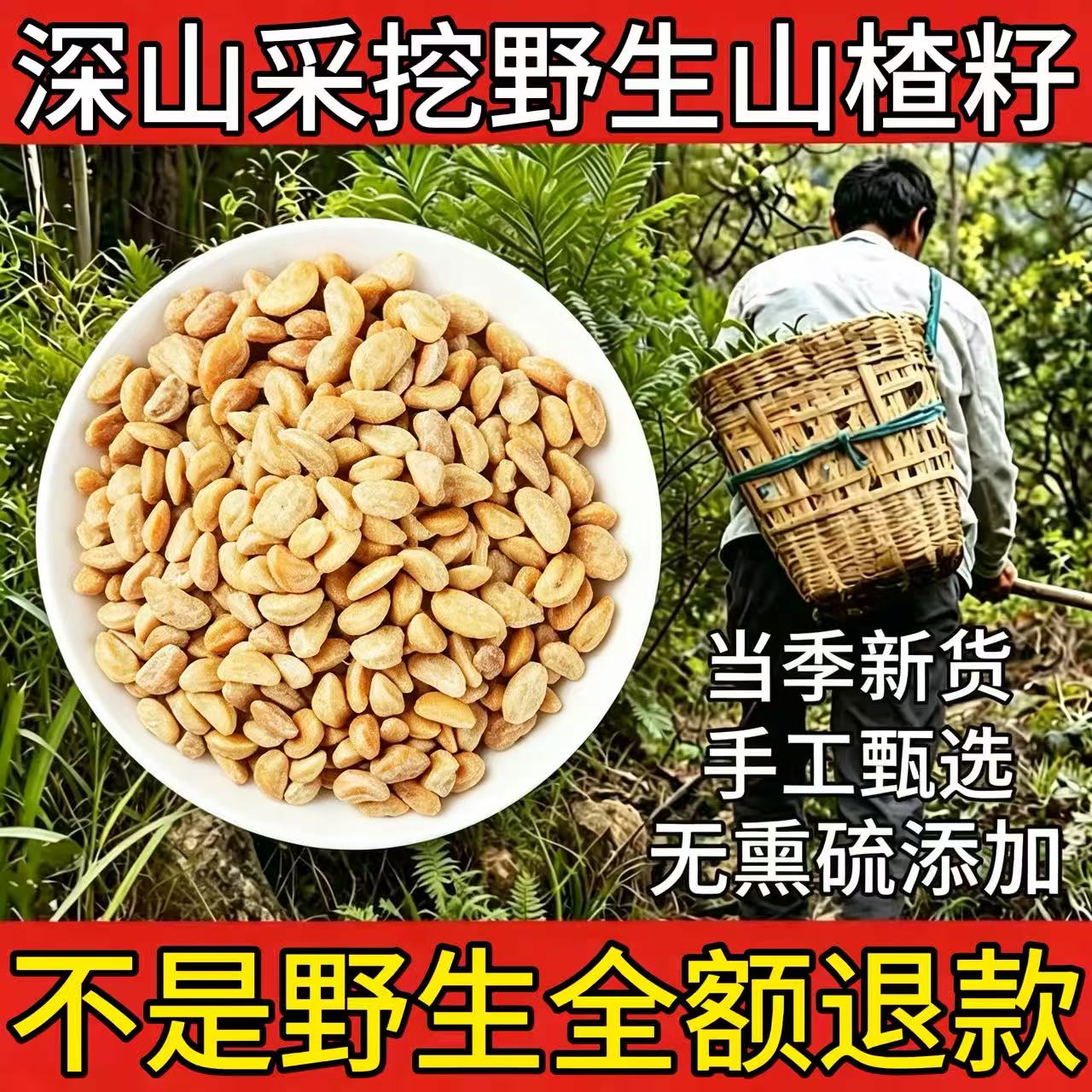 野生山楂籽中药材天然新货无硫山楂核山里红籽子可磨粉枕头填充物