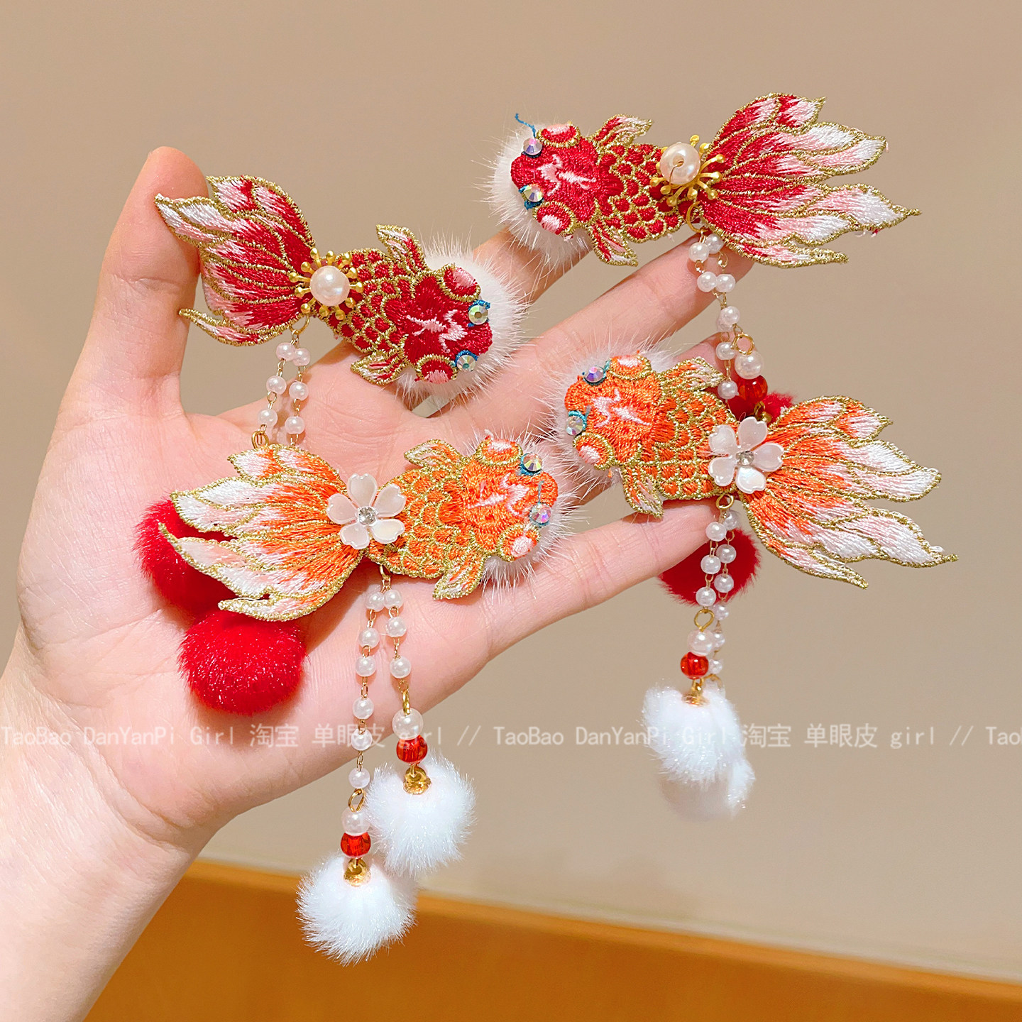 儿童新年灵动锦鲤发夹女孩过年红色喜庆发卡宝宝古风头饰春节发饰,童装/婴儿装/亲子装,发饰,淘宝优惠券,粉丝福利购,淘宝优惠卷