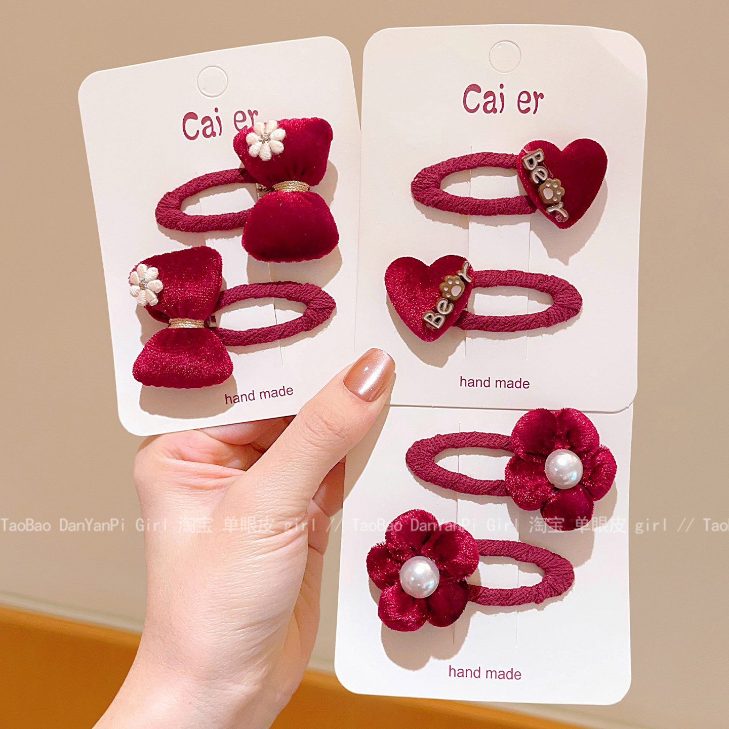 女童新年发饰红色花朵发卡儿童发夹刘海夹可爱过年宝宝不伤发BB夹,童装/婴儿装/亲子装,发饰,淘宝优惠券,粉丝福利购,淘宝优惠卷