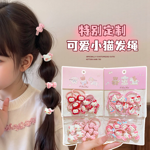 儿童发圈粉色可爱小猫咪发饰宝宝小皮筋不伤发女童扎头发头绳头饰
