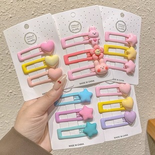 儿童星星发夹可爱彩色bb夹碎发卡子刘海夹侧边夹后脑勺不伤发卡通