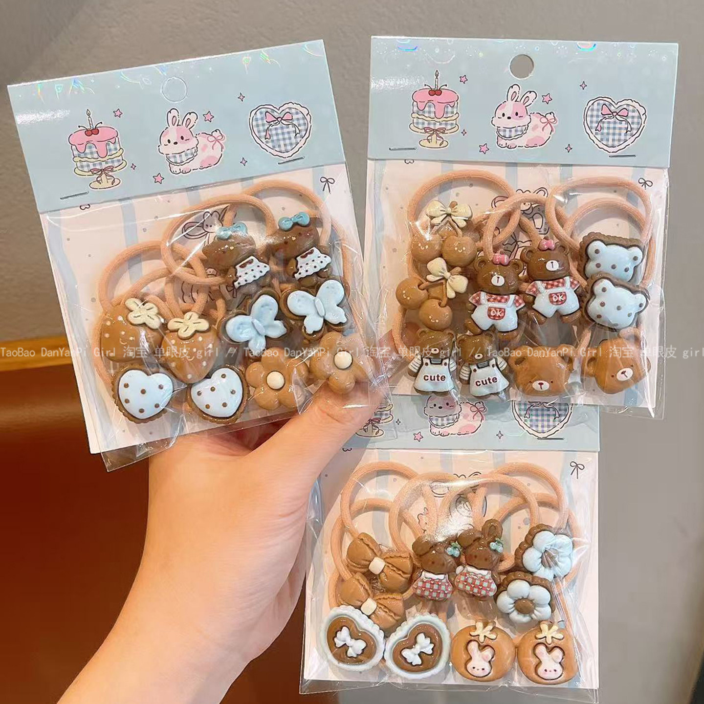儿童皮筋不伤发头绳卡通小兔子波点发绳高弹力耐用发圈可爱皮套女