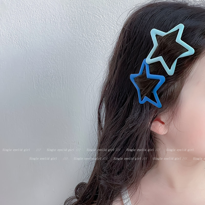 儿童彩色大号五角星发夹磨砂发卡