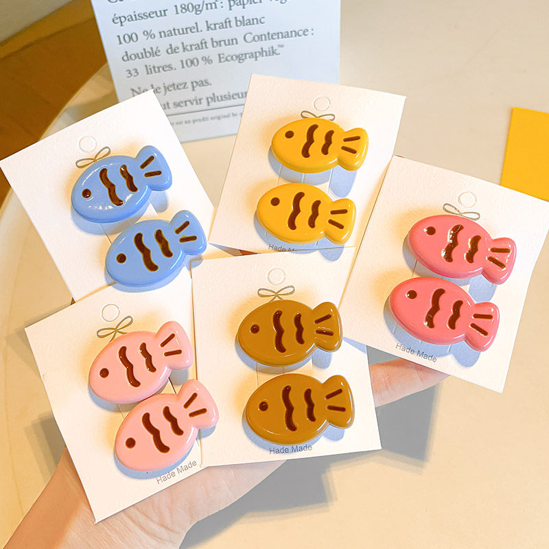 秋冬可爱糖果色鲷鱼烧发夹