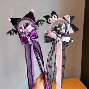 儿童库洛米发光玩具小仙女公主魔法棒权杖宝宝万圣节恶魔蝴蝶结女