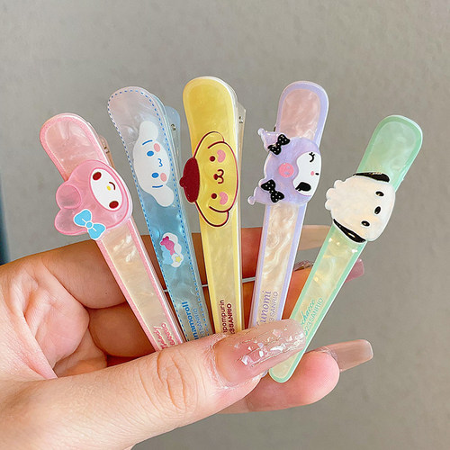 库洛米刘海夹前额儿童侧边夹一字夹发卡碎发鞠婧祎同款凯蒂猫发夹