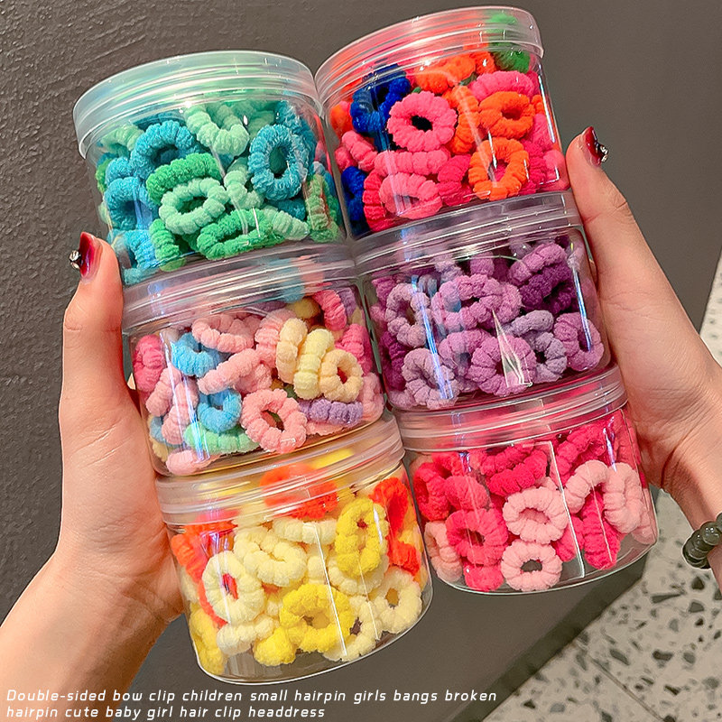 100根罐装儿童发绳橡皮筋女扎头