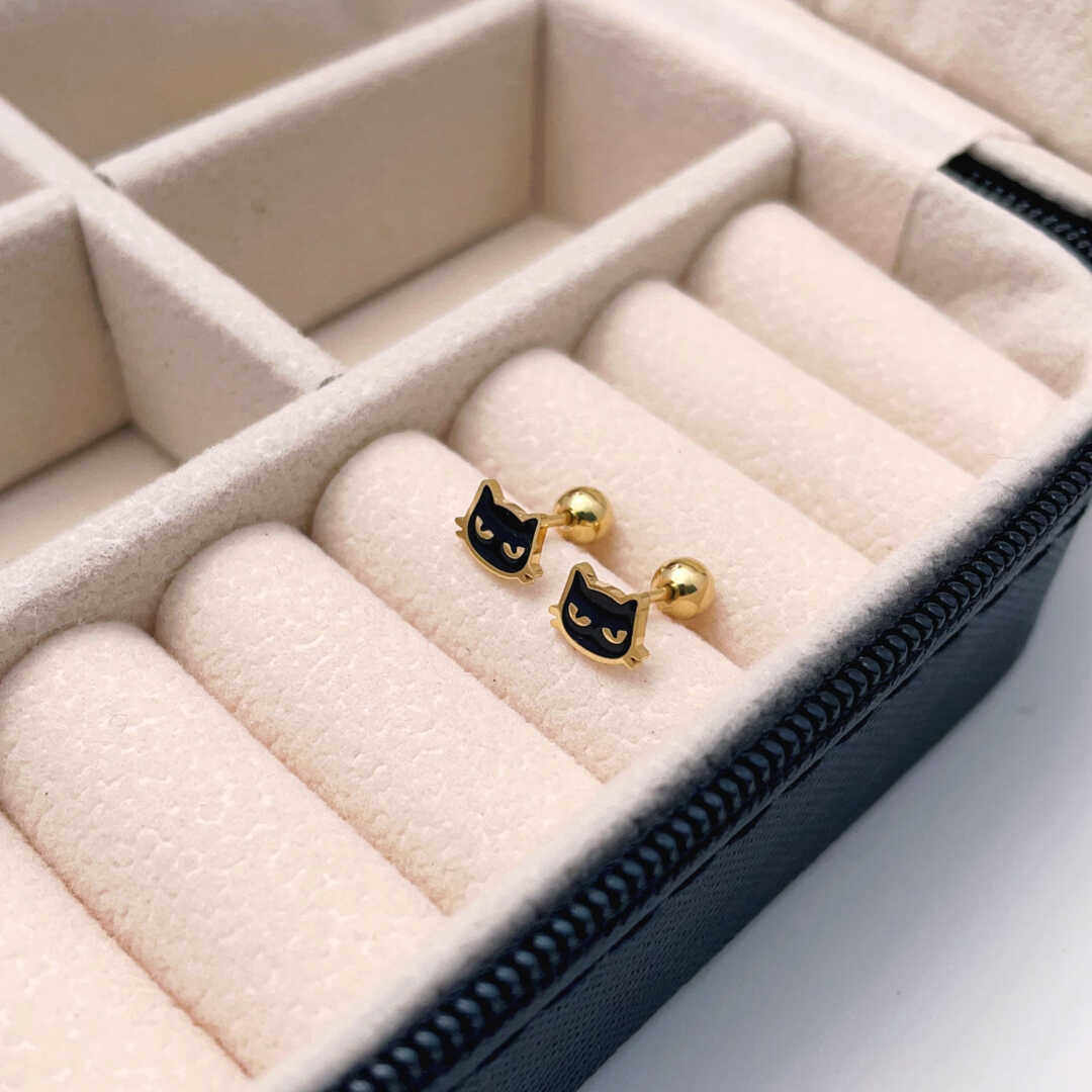 钛钢猫咪耳钉滴油猫咪和鱼螺丝拧扣耳饰品螺丝球耳骨钉,饰品/流行首饰/时尚饰品新,耳钉,淘宝优惠券,粉丝福利购,淘宝优惠卷