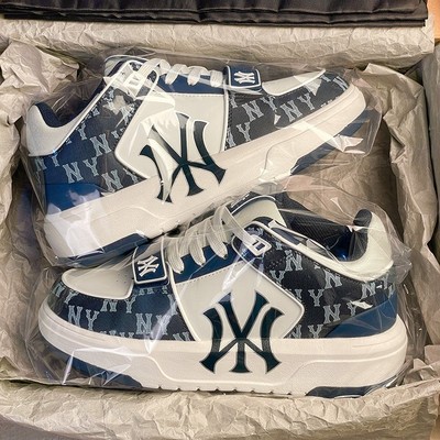 官方正品纽约洋基队海军蓝男鞋2025秋季新款厚底学长鞋休闲板鞋女