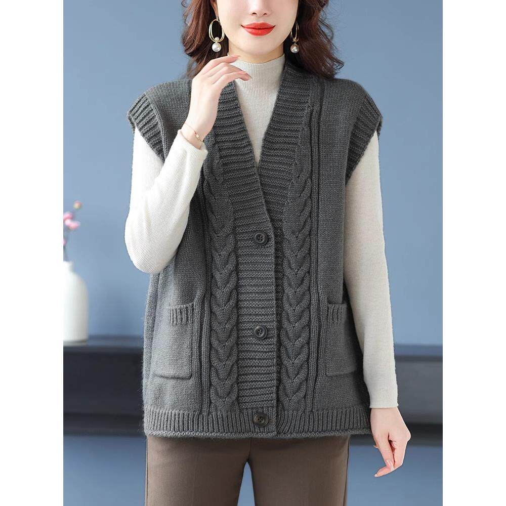 JOYIASS衫马夹甲背心女春秋装毛衣外套外穿无袖上衣洋气宽松针织