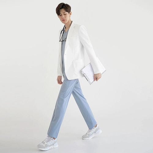 Летний белый халат, элитная униформа врача, для салонов красоты, рабочая одежда