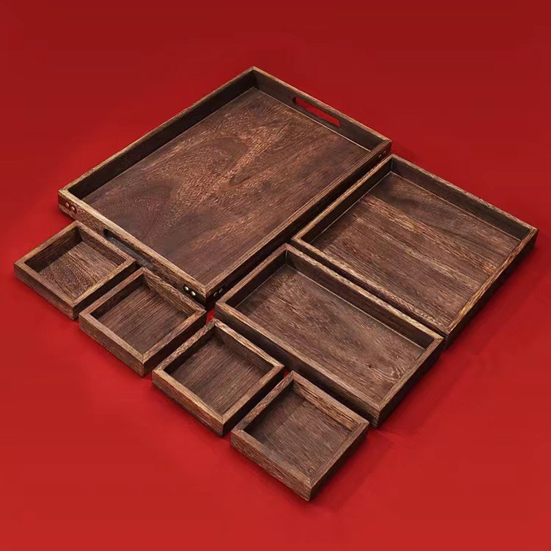 周岁抓周馒头木质摆台托盘竹盘甜品台布置道具点心篮摆件生日布置