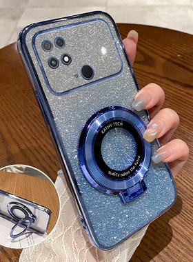 适用小米POCOC40手机壳Xiaomi新款poco透明软硅胶C40防摔全包5G女男Mi高级感P0C0带支架C4O送钢化膜超薄外壳