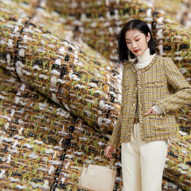 格子金丝秋冬编织小香风粗花呢布料diy手工定制服装面料马甲外套,居家布艺,海绵垫/布料/面料/手工diy,淘宝优惠券,粉丝福利购,淘宝优惠卷