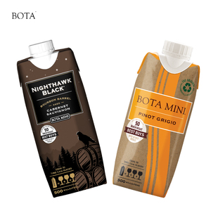 灰皮诺 2盒酒500ml勃塔夜鹰波本橡木桶陈酿赤霞珠 巧克力与黄