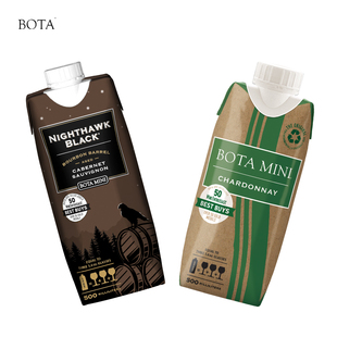 霞多丽 2盒酒500ml勃塔夜鹰波本橡木桶陈酿赤霞珠 巧克力与绿