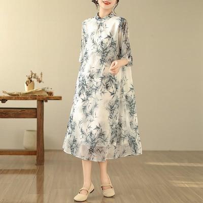 BLLOUKE新中式国风改良旗袍连衣裙女夏季短袖2025新款高级感裙子