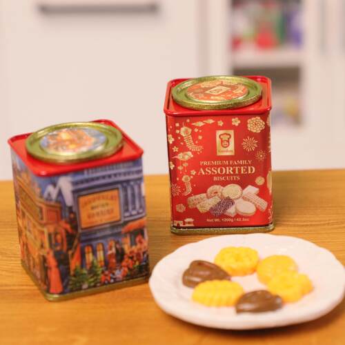 【】真迷你食玩微缩饼干配合金罐过家家摆件盲盒场景摆件R7