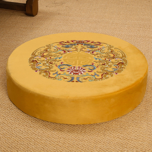 中式椰棕乳胶垫拜佛垫蒲团坐垫家用圆形加厚跪拜磕头垫打坐禅修垫