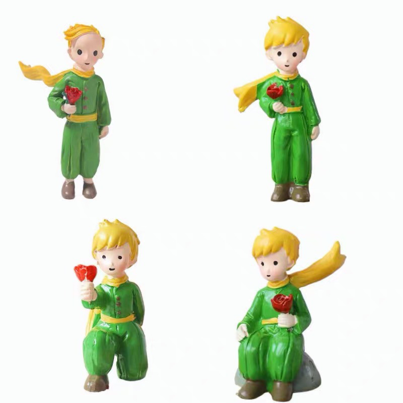 七夕情人节蛋糕装饰拿玫瑰花小王子摆件网红情侣求婚表白蛋糕王子