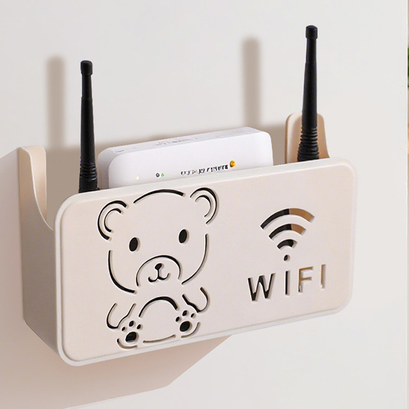 无线wifi电视机顶盒路由器置物架免打孔收纳盒子壁挂式装饰遮挡箱