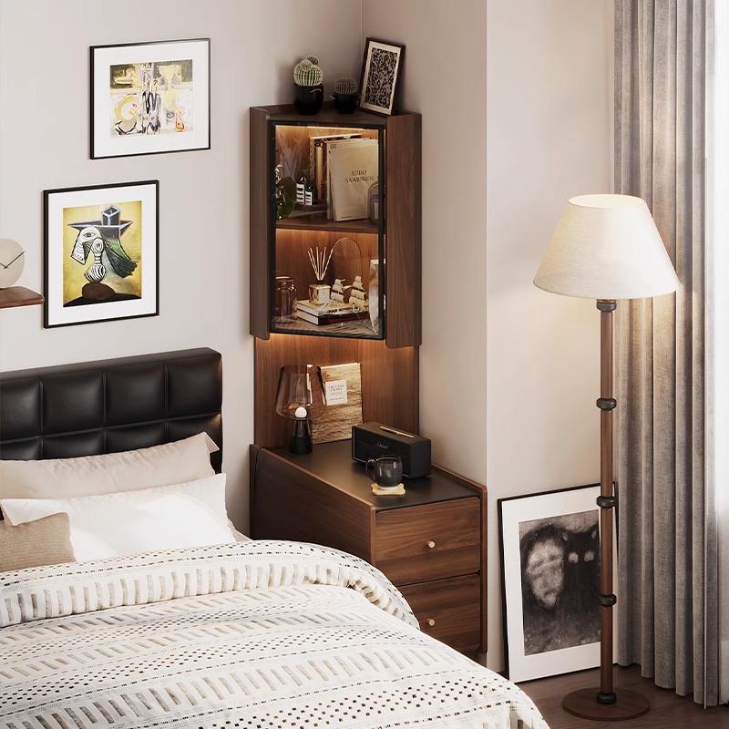 中古风床头柜转角书柜沙发边柜