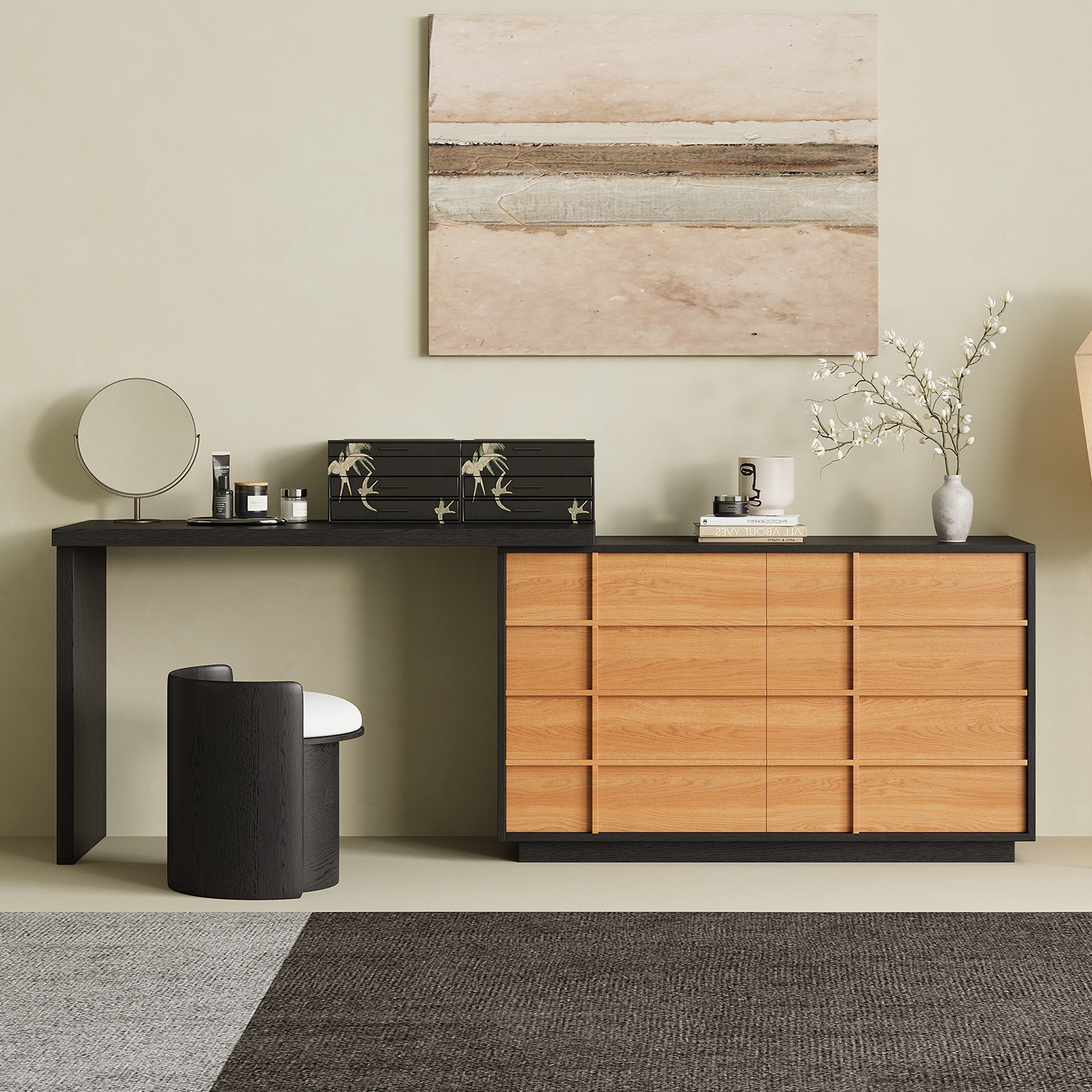 元暮/拾野梳妆台斗柜一体