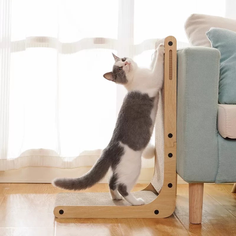 猫抓板玩具木质猫抓板耐磨猫爪板猫咪玩具磨爪神器立式猫咪磨爪板