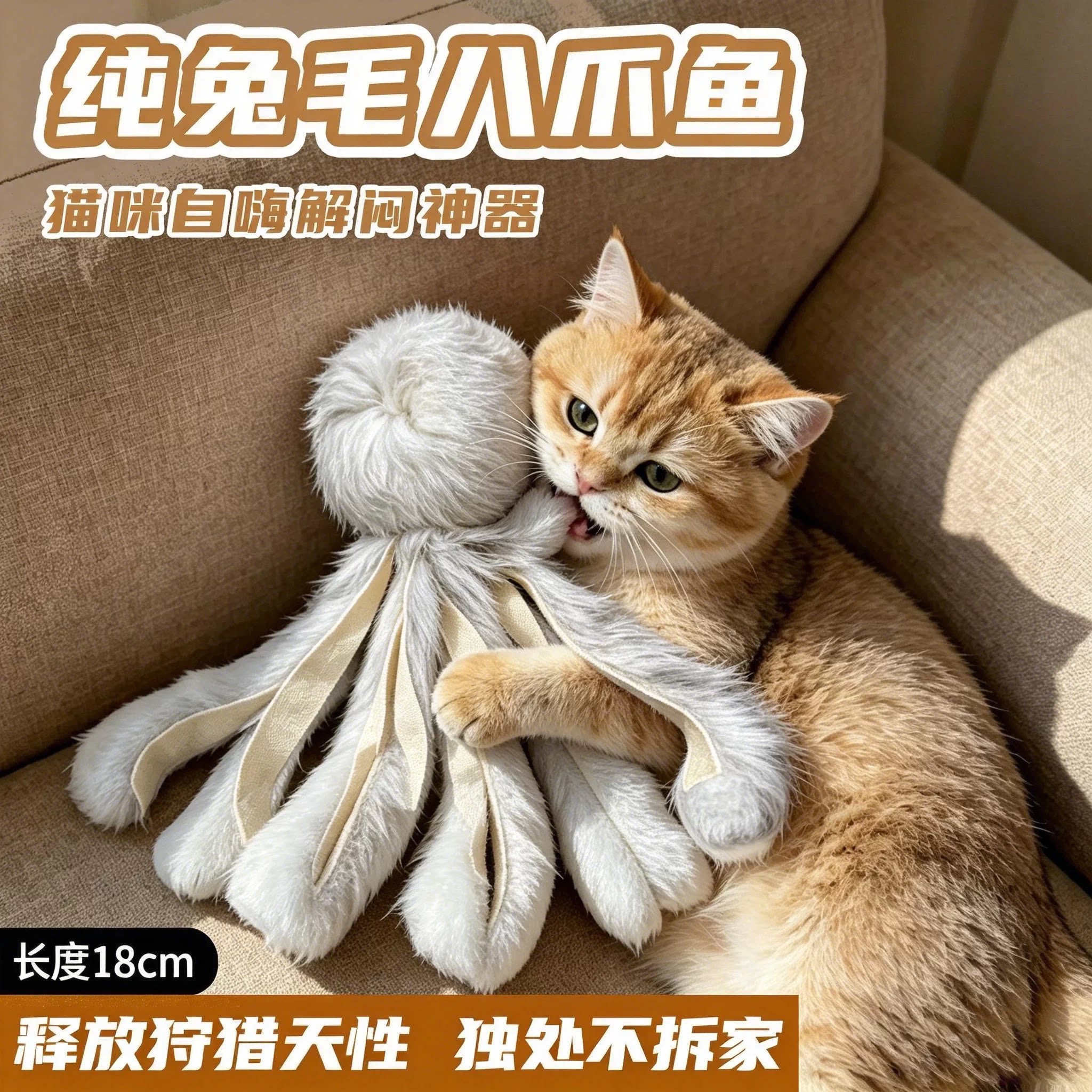 兔毛八爪鱼自嗨捕猎毛绒逗猫棒图片