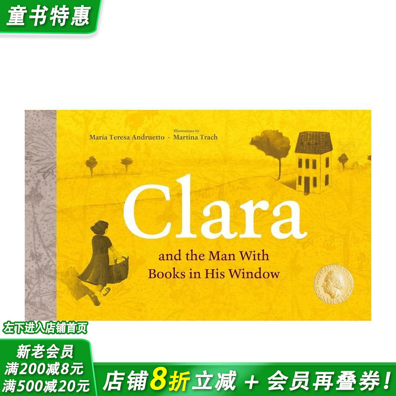 【现货】克拉拉与窗中书影人 安徒生奖得主Maria Teresa Andruetto Clara 英文儿童插画故事绘本 进口童书