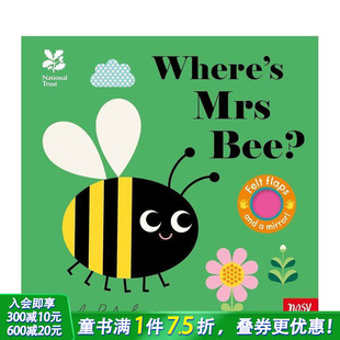 趣味科普进口童书 英国国民信托：蜜蜂女士在哪里？ 英文儿童插画故事绘本 Bee? Mrs Where Trust National 预售