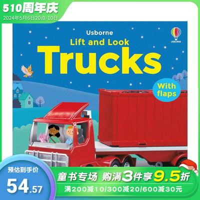 【预售】【翻翻书】卡车 【Little Lift and Look】Trucks 英文儿童趣味互动 0岁+英语启蒙进口童书