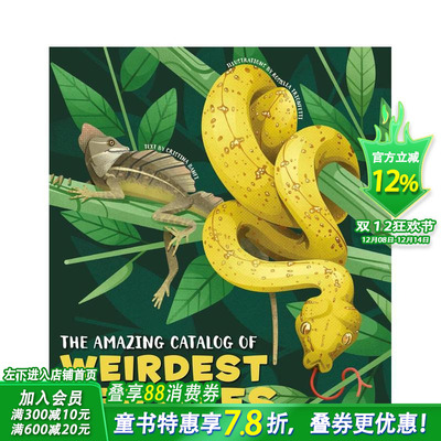 【预售】神奇爬行动物图鉴 The Amazing Catalog of Weirdest Reptiles 英文儿童插画科普故事绘本 进口童书