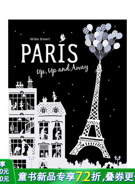 【现货】纸雕立体书  巴黎世界 Paris Up, Up and Away  剪纸艺术Helene Druvert  英文原版T&H【善优童书】
