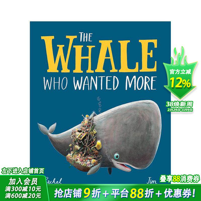 【预售】总不满足的小鲸鱼 The Whale Who Wanted More 英文儿童插画故事绘本 进口童书