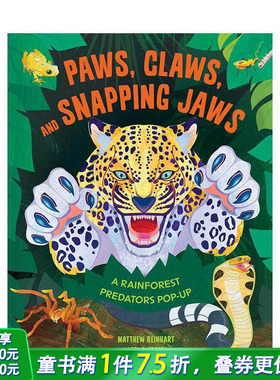 【预售】雨林捕食者立体书 Paws Claws and Snapping Jaws Pop-Up Book 原版英文儿童立体 正版进口书籍 善优图书