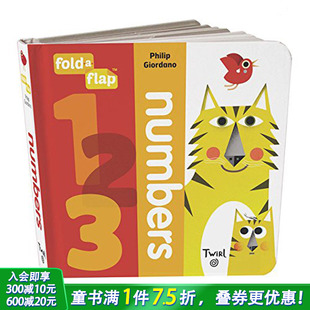 数字 现货 Numbers 儿童趣味纸板书 3岁 适合0 Fold 善优童书 Flap 英文原版 折叠书