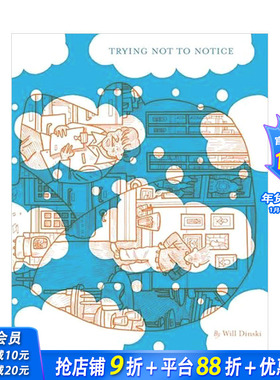 【现货】试着不去注意Trying Not to Notice Will Dinski新作漫画 小人物脱口秀演员都市生活故事 英文原版 图书