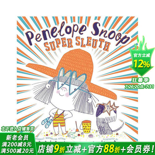 【预售】侦探洛普·斯努普 Penelope Snoop， Super Sleuth 英文儿童插画故事绘本 进口童书