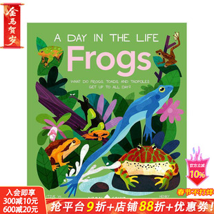 【现货】【动物的一天】青蛙 【A Day in the Life】Frogs  英文儿童插画科普绘本 英语进口童书