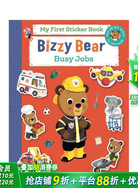 【预售】【忙碌的小熊】贴纸书：职业大发现 40张大贴纸【Bizzy Bear】My First Sticker Book: Busy Jobs英文儿童插画故事绘本书